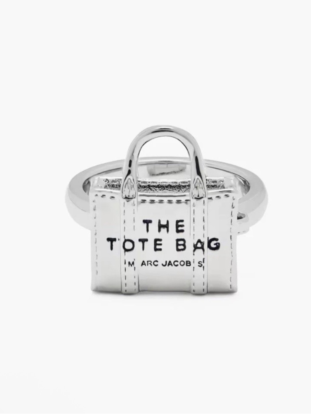 Marc Jacobs Mini Tote Ring - Silver Size 6 NWT